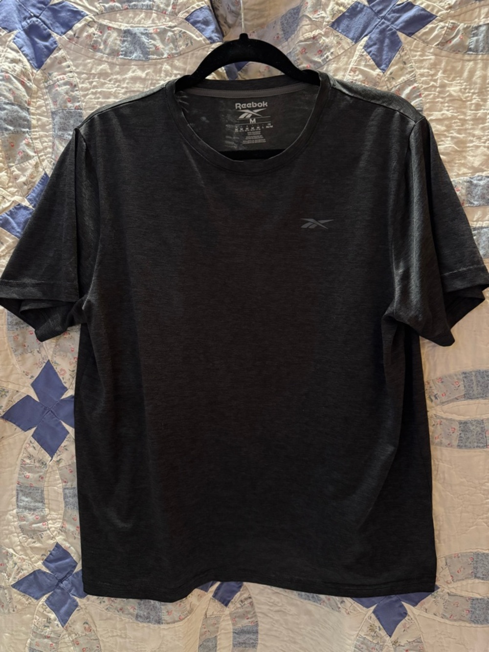 Reebok Men’s Dark Charcoal Crew Neck Athletic Tee